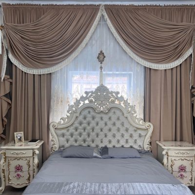 Draperie catifea crem  9 metri , metri , Perdea tripluvoal alb 6 metri
