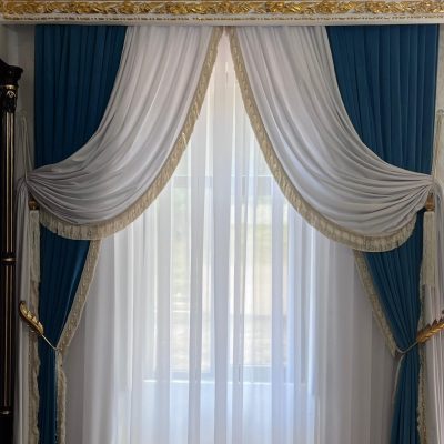 Draperie catifea crem  9 metri , metri , Perdea tripluvoal alb 6 metri